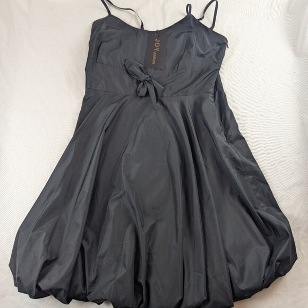 Joy London Black Pleated Backless Midi Sundress Summer